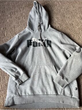 Puma Light Gray Hoodie with Black Logo